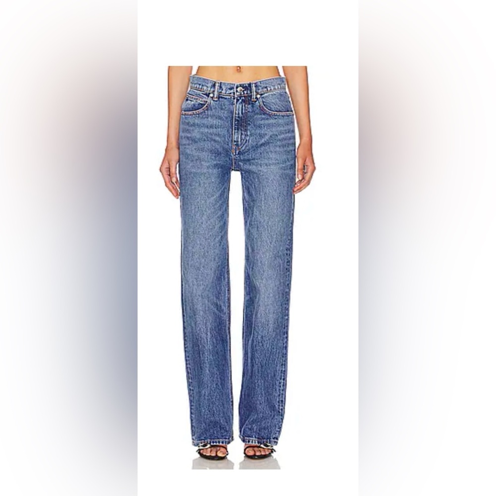 Alexander Wang EZ Mid Rise Relaxed Jean Vintage Medium Indigo 24 NEW